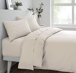 Sleepdown Drap-Housse en Polycoton Naturel pour lit Super King Size