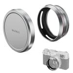 NEEWER Pare-soleil Rond pour X100V et X100VI, Pare-soleil Antireflet en Alliage d'Aluminium, Réduction des Reflets et des Reflets de l'Objectif, Compatible avec Fujifilm X100V et X100VI, Argent, CA085