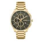 BOSS Chronograph Quartz Watch for Men Peak 2.0 Collection with Gold Colored Stainless Steel Bracelet - 1514190