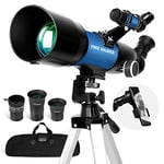 Télescope d'astronomie – Télescope pour Enfants, Adultes et débutants 400 x 70 mm avec Adaptateur FMC Optique Smartphone, trépied, pour Enfants