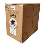 CAT 6 305M UTP Outdoor Networking Data Ethernet Cable Solid Core CCA Box Purple.