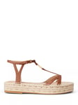 Lauren Ralph Lauren Payton Leather Espadrille Sandals, Tan