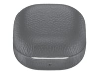 Samsung Leather Cover Ef-Vr180 - Skydd Laddningsfodral För Trådlösa Öronsnäckor - Mjukt Kalvskinn - Grå - För Galaxy Buds Live, Buds Pro