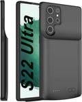 Coque De Chargeur De Batterie Pour Samsung Galaxy S22 Ultra - Coque Fine Et Portable De Protection Étendue Pour Téléphone Portable Galaxy S22 Ultra 5g - 4800 Mah - Noir