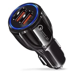 New Double USB Universal Car Cigarette Charger 12-24V Quick Charge 3.0 3.1A #913