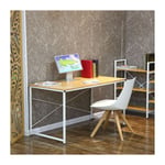 Designetsamaison - Bureau en bois métal blanc - Tanaro