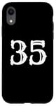 iPhone XR Number 35 in white large bold American west style font Case