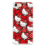 Personalaizer Coque pour iPhone 7 - Coque pour iPhone 8 - SE 2020 - Hello Kitty Lazos Rojos y Topos