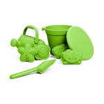 Bigjigs Toys, Meadow Green Silicone Beach Toys Bundle (5 pieces), Quality Sand and Water Toys