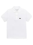 Lacoste Boys Classic Short Sleeve Pique Polo Shirt - White, White, Size 3 Years