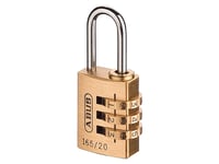  ABUS Mechanical 165/20 20mm Solid Brass Body Combination Padlock (3-Digit) Card