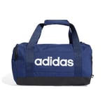 adidas Unisex Essentials Linear Duffel Bag, Dark Blue/White, XS