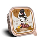 DOGGY Dog Paté Sanglier et cœur de volaille, 10 x 150 g, Nourriture Humide pour Chien, sans céréales, avec Huile de Saumon, Aliment Complet avec Pommes de Terre et betteraves, fabriqué en Allemagne