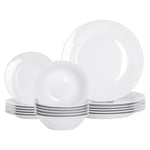 18pc White Porcelain Dinner Set Crockery Dinnerware Plates Bowls