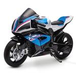 Playkin - BMW HP4 Blue Moto électrique Rechargeable 12V, pour Enfants +3 Ans, permis Officiel, télécommande