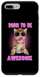 Coque pour iPhone 7 Plus/8 Plus Born To Be Awesome Cat Bubble Gum Funny Kitten Cats Lover