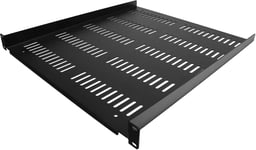 Étagère Rack 19 Pouces 1U - Plateau Rackable Universel Ventilé - Étagère Cantilever Baie De Brassage 19" - Rangement Rack - Max 25Kg - Profondeur 50Cm (20") - Noir (Shelf-1U-20-Fix[YIN143629]