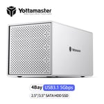 Aluminum 4 Bay 2.5”/3.5'' Hard Drive Enclosure USB 3.0 Docking Station Case 64TB