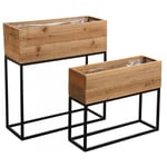 Jardinières Hautes En Bois Recyclé Lofty (Lot De 2)