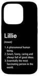 Coque pour iPhone 14 Pro Lillie Définition du nom Dictionnaire amusant