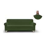 Italian Bed Linen Più Bello bielastic Sofa cover Dark green, 3 places, Polyester, 3 Seats