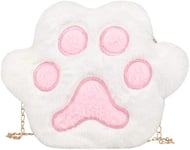 Japanilainen Soft Girl Cat Claw Crossbody Laukku Pehmo Cute Bear Olkalaukku Söpö reppu (valkoinen, 25X25Cm)