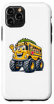 Coque pour iPhone 11 Pro Funny Monster Truck School Bus Back To School Kids Boys