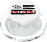 Go Kart Racing American Flag Vintage Kart Racing PopSockets PopGrip for MagSafe