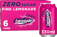 Lucozade Zero Fizzy Drink, Pink Lemonade Flavour, Sugar Free, Low Calorie, 6