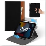 Coque Pour Ipad 9e Gén 2021/8ème Gén 2020/7ème Génération 2019 10.2 Pouces, Housse Cuir Support Rotative 360°Et Amovible Avec Porte-Crayon&poche, Flip Etui Veille/Réveil Automatique Noir Brun.[G569]