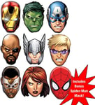 Marvel's The Avengers Ultimate Superhero Set of 9 Variety Card Face Mask Pack