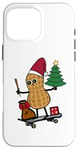 Coque pour iPhone 16 Pro Max Père Noël Père Noël Père Noël cacahuètes skateboard noisette enfant