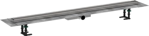 hansgrohe RainDrain Compact - Caniveau de douche linéaire 1200 mm à carreler, Siphon de sol pour une installation à faible, avec hauteur d'encastrement 43 mm, 56173000