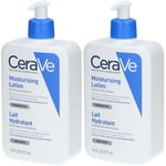 CeraVe Lait Hydratant visage et corps pour les peaux sèches à très 473 ml 2x473