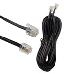 10m Cable T¿¿l¿¿phonique RJ11 Cable Modulaire Cable Western RJ11-RJ11 Prise Cable Plat Prise T¿¿l¿¿phonique Modem Routeur Fax ISDN DSL VDSL Internet Noir