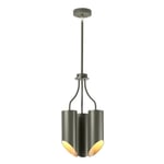 Deckenleuchte Leyre Gris Foncé Nickel Ø27cm Réglable Salon Lampe Moderne