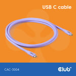 Club 3D Lifestyle USB-C Kabel  PD 240W 20Gbps  2m lila  St/St retail