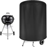 Choyclit - Housse de barbecue ronde imperméable housse barbecue Weber en tissu Oxford anti-UV exterieur avec sangle latérale coupe-vent Noir (Φ71 x