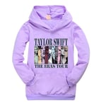 Pop Taylor Swift The Eras Tour Hoodie Flickor Pojkar Hooded Sweatshirt Pullover Toppar 9-14 År Barn Tonåringar - WELLNGS Lila 13-14 Years Purple