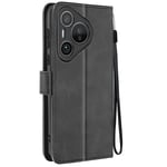 Avizar Folio case for Huawei Pura 70 Wallet with hand strap, Black