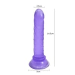 AUCUNE Sextoy,Gode de gelée souple érotique vibrateur balle réaliste gode Anal sangle sur gros pénis ventouse jouets pour - Type VIOLET