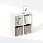 Furinno Pelli Armoire de Rangement Cubique, Bibliothèque, Étagère, 4 Cubes, Blanc