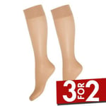 Decoy Strømper 2P Soft Lux 15 DEN Knee-high Socks Sand polyamid One Size Dame