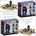 Lego Groom Brickheadz 40384 NEW Civil Partnership / Wedding Gift GET 2 GROOMS