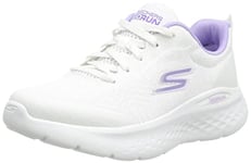 Skechers Women's GO Run LITE Sneaker, White Textile/Purple Trim, 5 UK