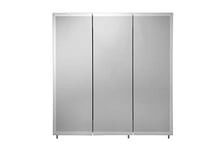 Croydex WC102522 Heacham Triple Door Tri-View White Steel Cabinet