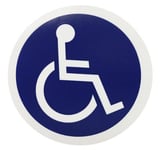 Disabled Blue Badge Holder Blue Circle Information Sign Cling to Any Surface