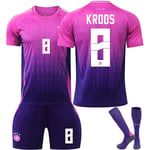 2024 EM-tröja för barn, Tyskland, borta, strumpor nr 8 KROOS-Xin NO.8 KROOS XS