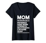 Womens Mom Life Nutrition Facts Funny Mother's Day Gift V-Neck T-Shirt