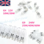 10pcs G4 G9 Halogen Capsule Bulb 10w/ 20w 25w/ 40w/ 60w Lamp Warm White Light Ce